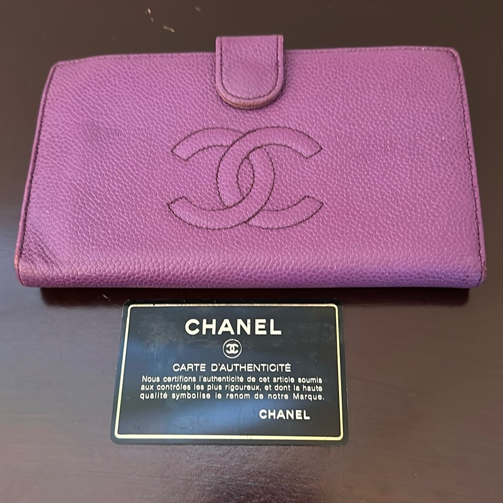Chanel double c purple wallet.good condition.